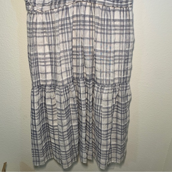 NWT Cottagecore DKNY Size 14 Plaid Knee Length Tank V-neck Dress Boho Chic - Picture 6 of 11